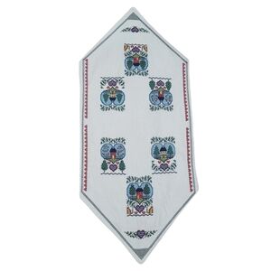 Vintage cottagecore needlepoint table runner